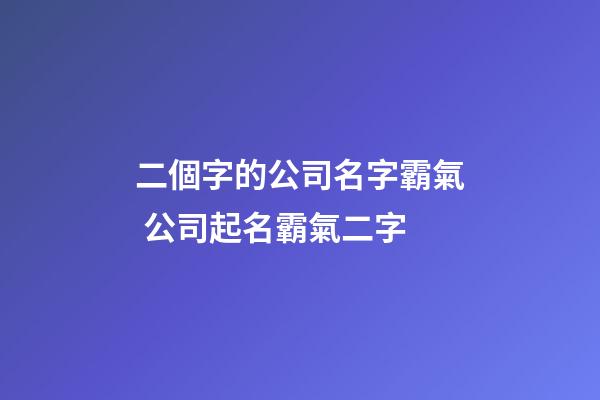 二個字的公司名字霸氣 公司起名霸氣二字-第1張-公司起名-玄機派